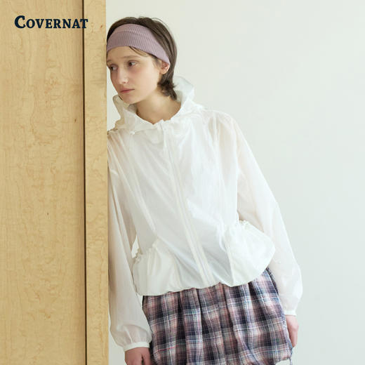 covernat韩国潮牌女性透明褶皱尼龙外套宽松休闲2025春夏新CO2502JK79 商品图1