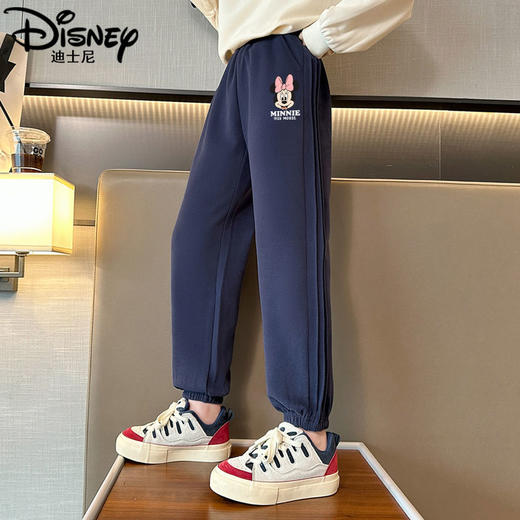 迪士尼女童裤子春秋2023新款秋季女大童运动裤儿童卫裤秋装休闲裤 商品图0
