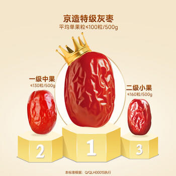 京东京造特级灰枣1kg 新疆特产红枣煮粥煲汤 果干零食大枣 独立小袋即食 /休闲食品 /蜜饯果干 /枣 商品图2