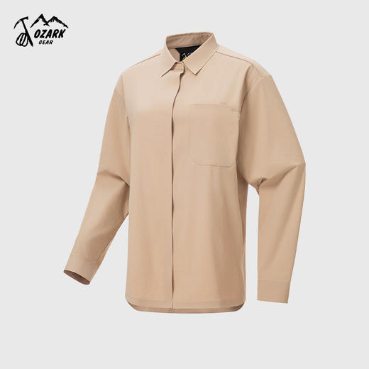 OZARK奥索卡2025春夏新品弹力山系户外休闲运动宽松版长袖衬衫女 商品图0