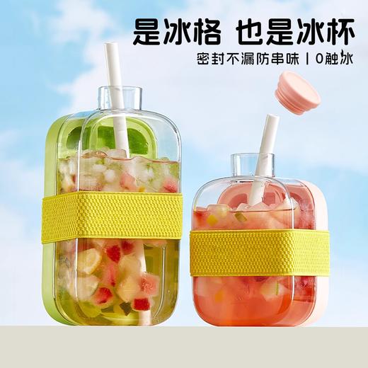 【没有甜甜的文案，只有吃冰的浪漫~】冰格水杯新款 2025高颜值水壶 食品级冰块模具 便携吸管杯夏-QQ 商品图0