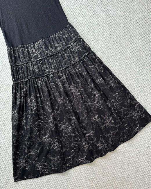 UMA WAN*纯圆无袖拼接复古印花连衣裙。 自己备注号码 商品图3