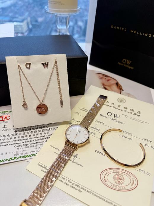 「DW手表四件套金白色」全新原装正品dw四件套手表Dw手镯套盒 商品图6
