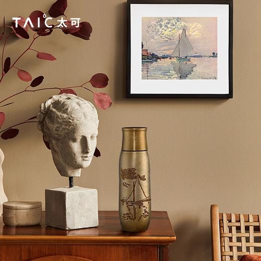 TAIC太可纯钛保温杯送领导轻奢高档水杯手工錾刻钛艺焖茶杯套装390ml 商品图4