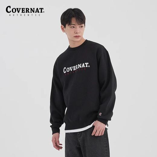 Covernat韩国潮牌新款绒感卫衣情侣款休闲上衣圆领套头衫中性CO2203CR32 商品图3