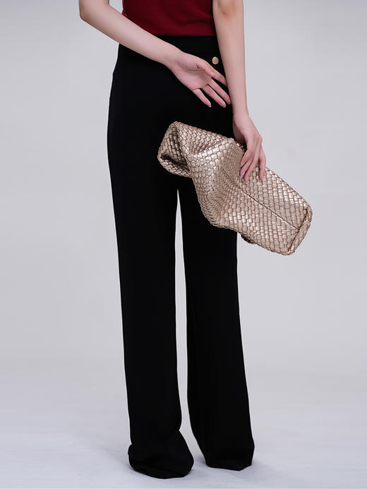 【品牌订单款】经典百搭梨型必备高腰宽松休闲醋酸阔腿西裤 DG482424B、DG482425B 商品图4