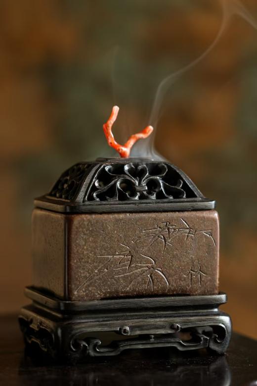 寿山石+血檀香炉 商品图0