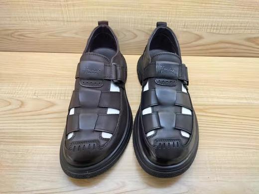 季新款豪行男鞋真牛皮休闲13283862包头透气凉鞋罗马鞋 商品图2