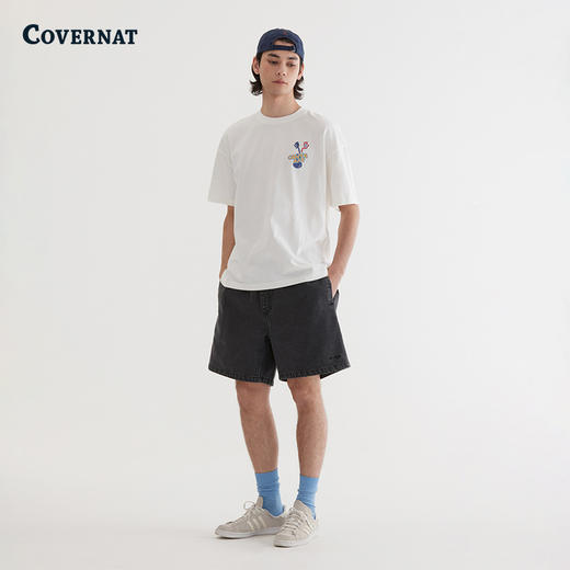 COVERNAT韩国潮牌个性印花短袖T恤男女同款时尚单品2025夏季新CO2502ST42 商品图0
