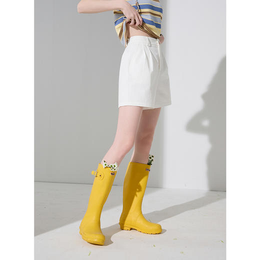 三彩2025秋季新款休闲裤纯棉高腰阔腿裤短裤小白裤A字宽松显瘦M 商品图1