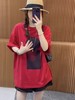 清仓价2025~欧货酒红立体几何宽松大版T恤-喜出 商品缩略图4