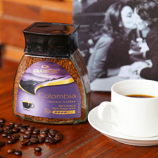 格兰特哥伦比亚黑咖啡100g/024413 速溶咖啡口感浓郁冻干保留咖啡原香回味悠长 商品图0