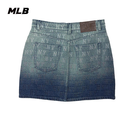 MLB满印老花渐变色牛仔短裙3FDSM0453【无货退款介意勿拍】 商品图1