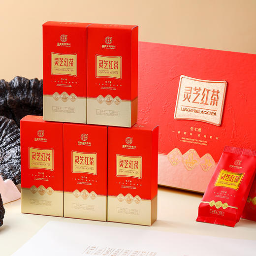 元生泰 灵芝红茶5g*2袋/盒*5盒  武夷灵芝与桐木关正山小种相融合 口感醇厚 商品图3