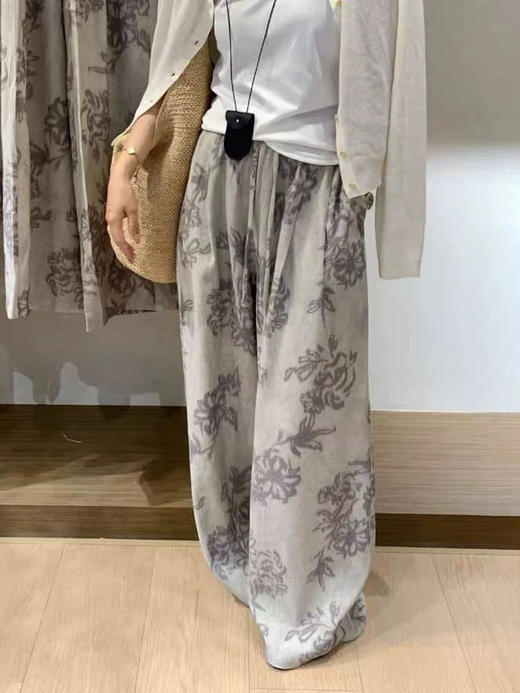 亲测实拍⚠️太好穿了❗️又凉快又舒服❗️【慵懒腰果花棉麻裤】清冷氛围感轻松拿捏住❗️满满的高级感❗️🌾棉麻凉感黑科技💨37℃天自循环透气系统 商品图5