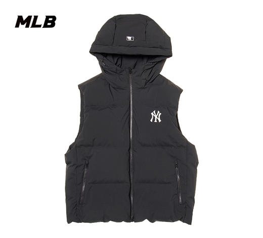 MLB男女同款小标基础款连帽羽绒马甲3ADVB1046 商品图1