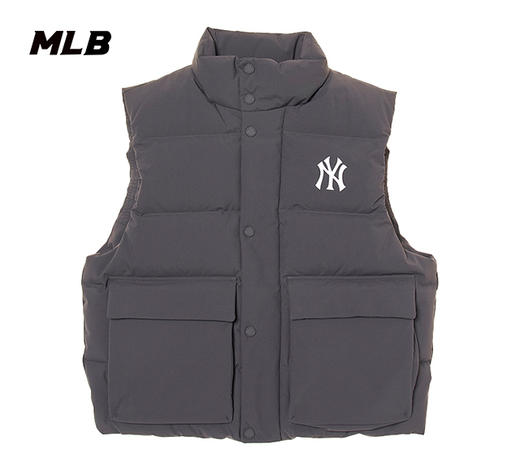 MLB男女同款背标大LOGO镂空标羽绒马甲3ADVB0146 商品图0