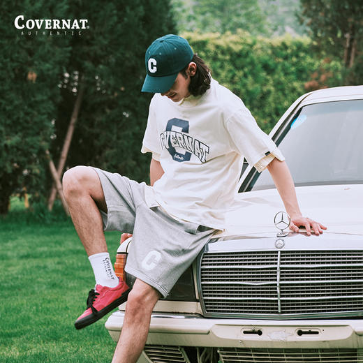 covernat韩国潮牌短袖T恤无性别拱形字母标简约休闲圆领上衣CO2302ST05 商品图1