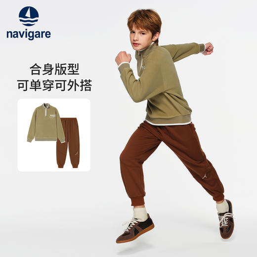 【纳维凯尔】【加绒套装】【120-165】Navigare小帆船男女童冬款加绒卫衣套装 商品图7