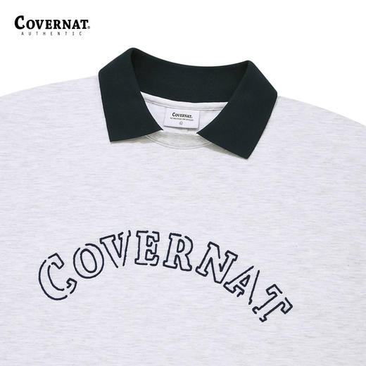 covernat韩国潮牌宽松舒适短袖潮流时尚翻领制服T恤2024夏新CO2402ST13 商品图1