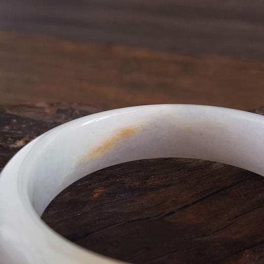 【天然正品】天然细腻正桩糯种浅色带黄54.5号翡翠手镯女性080425AH03现售价：980特价 商品图7