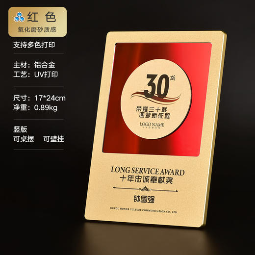 高档金属奖牌定制简约现代科技感商务风授权牌年会活动颁奖纪念品 商品图11