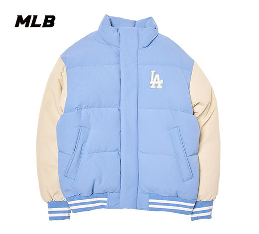 MLB男女同款学院风背标字母标拼接袖羽绒服3ADJV1346 商品图4