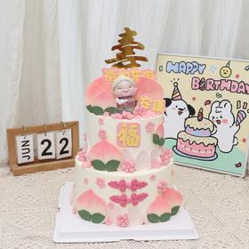 中国结寿桃祝寿蛋糕