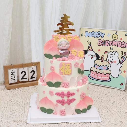 中国结寿桃祝寿蛋糕 商品图0