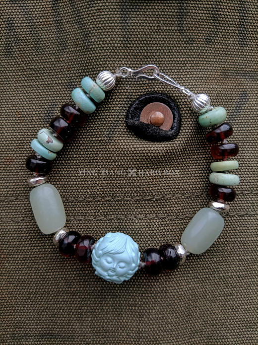 原创【风格～孤品手作】绿松石血珀手链 | 非7日无理由退换货 商品图3