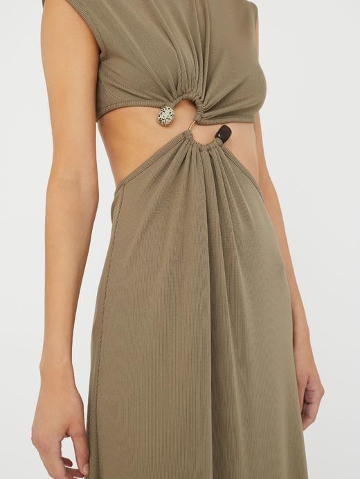 Christoper Esber - S-Buckle Tank Dress - Eucalypt - 女装 - 连身裙 - 棕绿色 商品图4