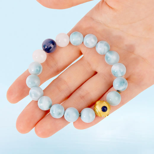 五行“喜水”系列 富有四海 海纹石手链串 商品图2