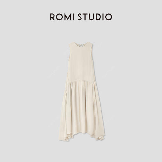 ROMI STUDIO“复古优雅”细斜纹不规则轻柔无袖连衣裙 RWCRLM3622【发货时间25-30天】 商品图0