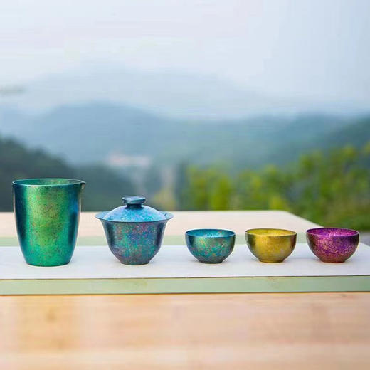 厚岸双层纯钛旅行茶具丨户外露营随身杯 泡茶水杯 整套茶具礼品 商品图1
