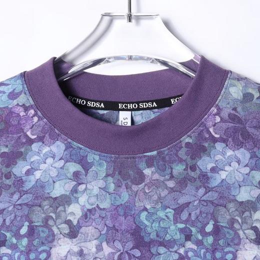 T4005夏季高级感新款男士美式扎染满印花卉短袖T恤宽松休闲圆领上衣 商品图2