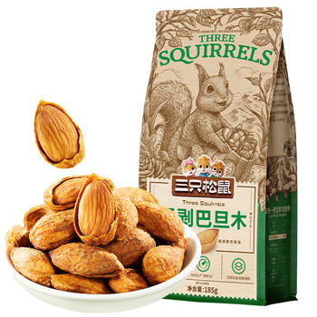 三只松鼠奶香味手剥巴旦木 每日坚果炒货干果休闲零食185g/袋 商品图2