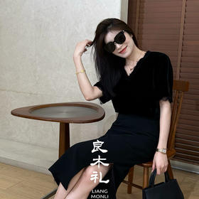 【预售7天】良木礼蕾丝丝绒短袖（6010）