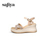 Safiya/索菲娅2025夏季时尚水钻坡跟厚底增高百搭休闲凉鞋SFD2115413 商品缩略图2