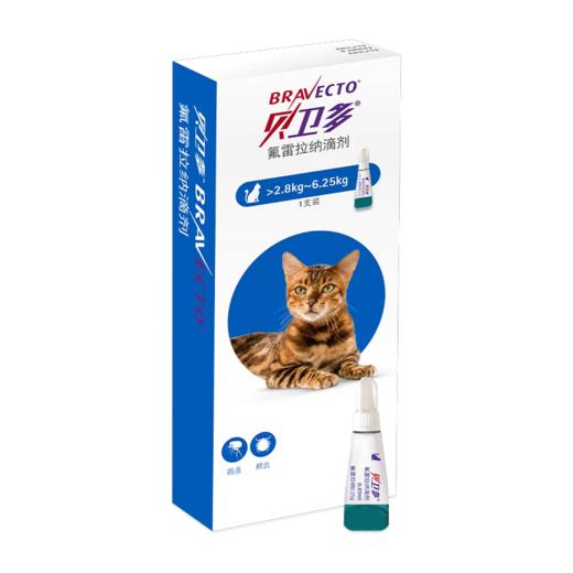 进口贝卫多猫用驱虫药体外驱虫氟雷拉纳滴剂寄生蜱虫跳蚤宠物猫咪专用 商品图5