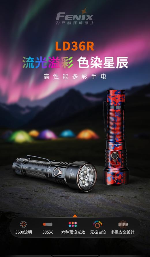 FENIX菲尼克斯LD36R户外便携式多功能补光灯氛围灯可充电强光超亮手电筒 商品图1