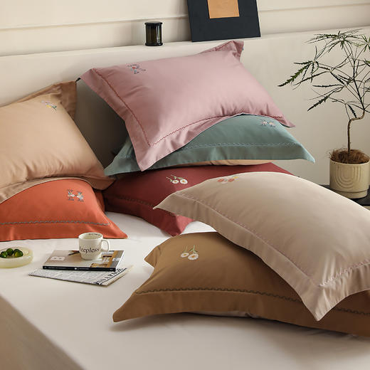 自然醒精梳火山全棉小魔毛工艺单品枕套一对装加厚纯棉毛巾绣枕头套单只HS 商品图2