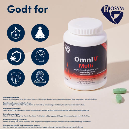 [丹麦]Biosym综合维生素100粒.Biosym OmniV Multi 100tabs. 商品图1