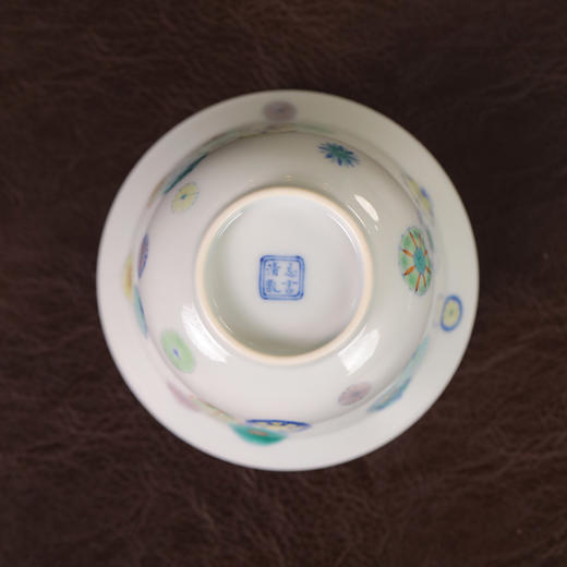 【忘言】斗彩皮球花折沿茶碗 盖碗 曰何文人器 商品图4