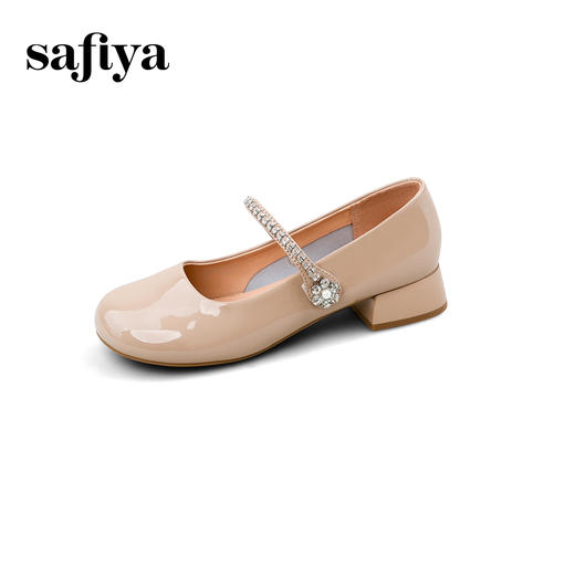 Safiya/索菲娅2025法式浅口一字带闪钻气质百搭甜美玛丽珍鞋SFD3111411 商品图2