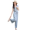 时尚天丝亚麻套装女2025夏季新款百搭气质马甲显瘦阔腿裤两件套EBDU978-1 商品缩略图4