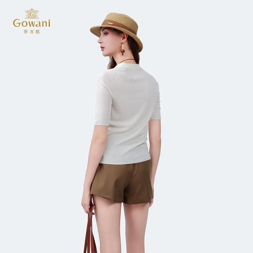 【四色可选】乔万尼新品老钱风舒适松弛感polo领上衣ED2M576 商品图4