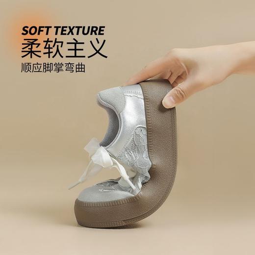 ZHR则则复古蕾丝德训鞋女2025新款花边百搭板鞋厚底增高休闲鞋女 商品图4