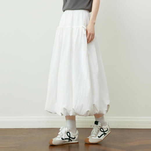 【商场同款】诗凡黎【萌宠系列】诗凡黎花苞量感半身裙2025夏新款蓬松A字裙3G4640881 商品图0