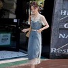 2025年夏季蕾丝牛仔拼接连衣裙(配腰带)温柔淑女风连衣裙YLFS8998 商品缩略图1