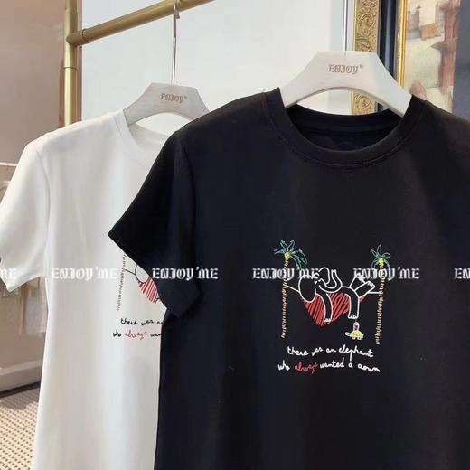 【门店同款】ENJOY夏季简笔小象钉珠T 162275998 商品图0